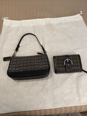 Coach mini shoulder bag with matching wallet